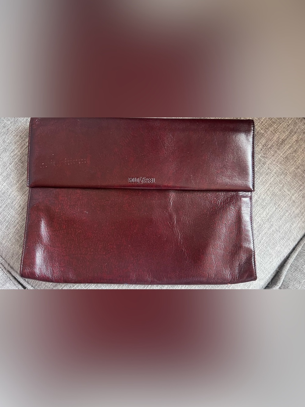 Goldpfeil Burgundy Leather Briefcase Clutch for documents Made in Germany
